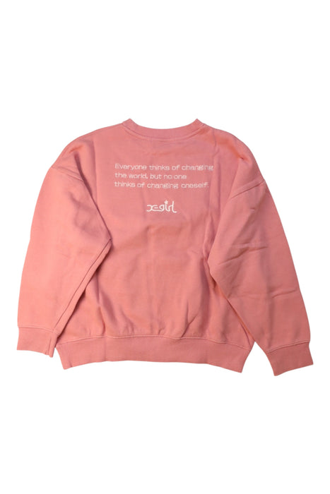 A Pink Sweatshirts from X-girl in size 10Y for girl. (Back View)