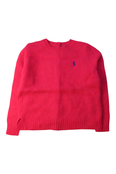 A Red Knit Sweaters from Polo Ralph Lauren in size 5T for girl. (Front View)