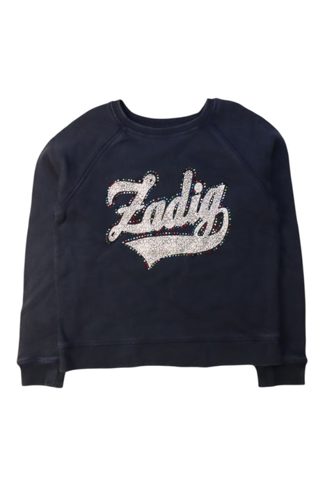 A Navy Crewneck Sweatshirts from Zadig & Voltaire in size 8Y for girl. (Front View)