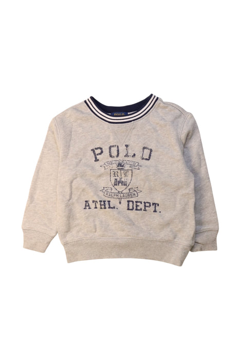 A Grey Crewneck Sweatshirts from Polo Ralph Lauren in size 2T for neutral. (Front View)