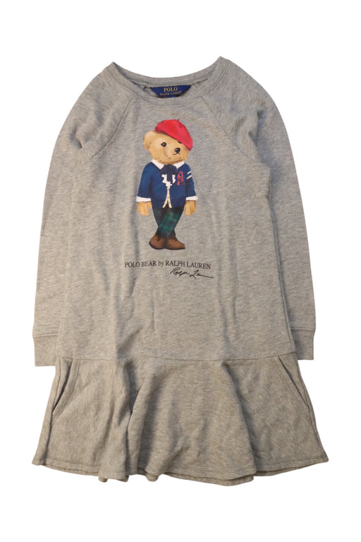 A Grey Sweater Dresses from Polo Ralph Lauren in size 7Y for girl. (Front View)