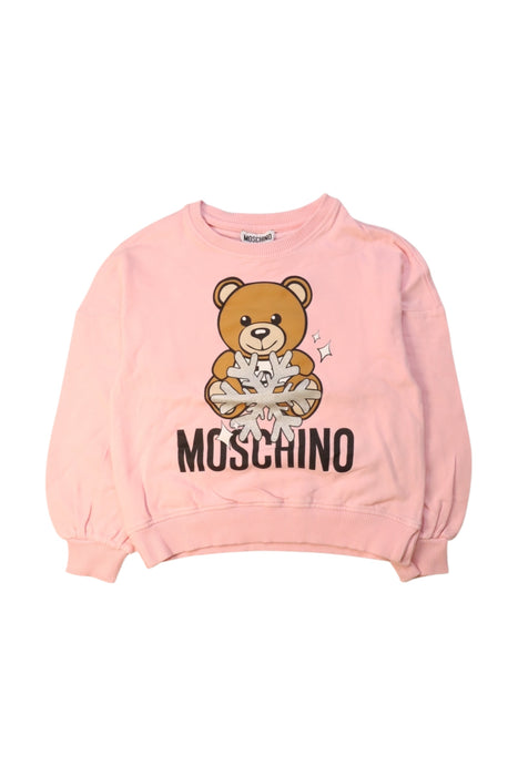 A Pink Sweatshirts from Moschino in size 8Y for girl. (Front View)