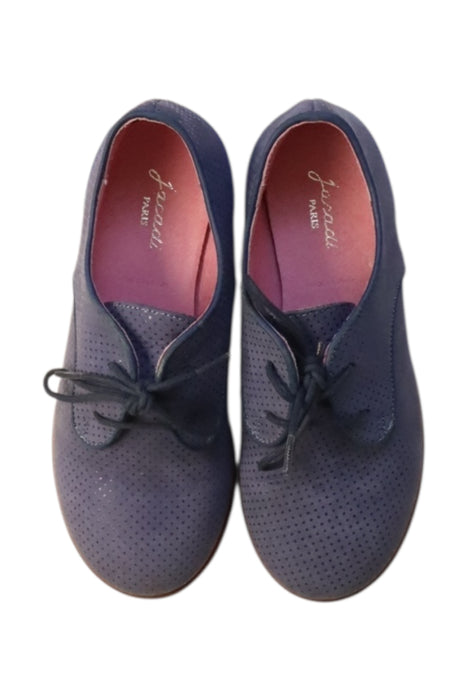 A Blue Dress Shoes from Jacadi in size 5T for boy. (Back View)