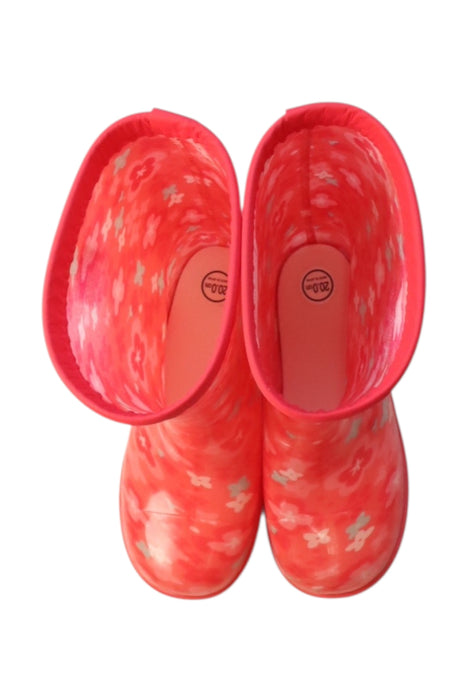A Pink Rain Boots from Moonstar in size 7Y for girl. (Back View)