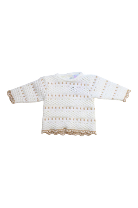 A Beige Knit Sweaters from Dulce de Fresa in size 0-3M for girl. (Front View)