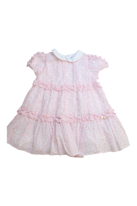 A Pink Short Sleeve Dresses from Simonetta in size 12-18M for girl. (Front View)