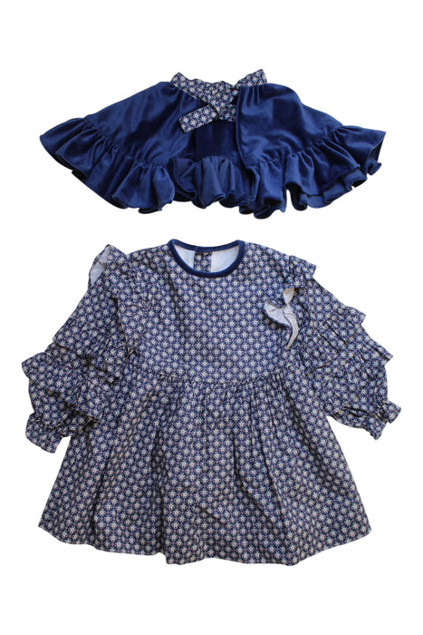 A Blue Dress Sets from Benedita in size 2T for girl. (Front View)
