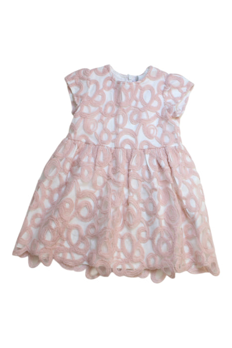 A Pink Short Sleeve Dresses from Il Gufo in size 2T for girl. (Front View)