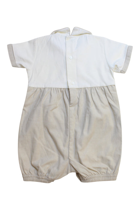 A White Short Sleeve Rompers from Pretty Originals in size 12-18M for boy. (Back View)