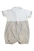 A White Short Sleeve Rompers from Pretty Originals in size 12-18M for boy. (Back View)