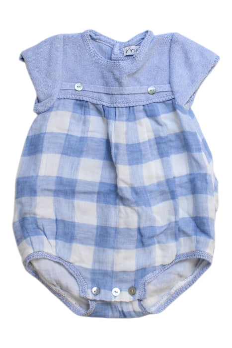 A Blue Short Sleeve Rompers from Mebi in size 0-3M for boy. (Front View)
