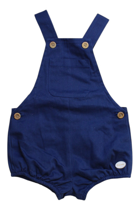 A Blue Overall Shorts from Cocote in size 12-18M for boy. (Front View)