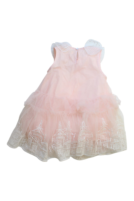 A Pink Sleeveless Dresses from Doe a Dear in size 2T for girl. (Back View)