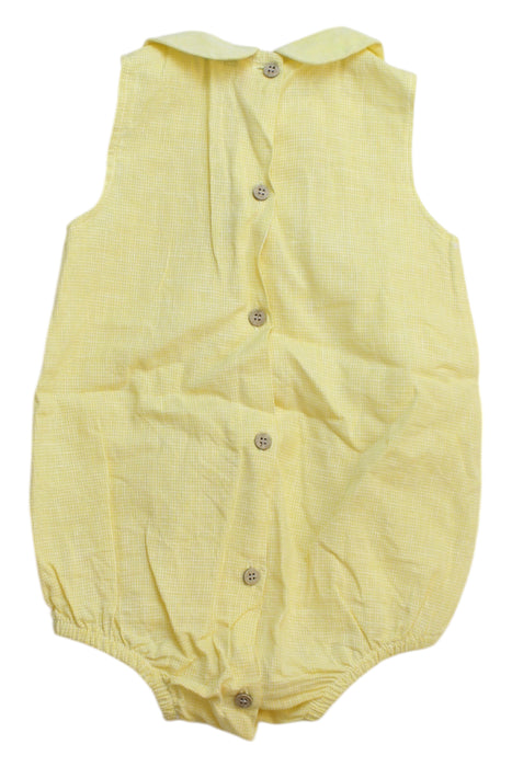 A Yellow Sleeveless Rompers from Babidu in size 12-18M for neutral. (Back View)