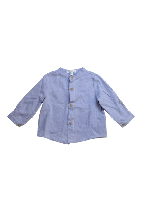A Blue Long Sleeve Shirts from Fina Ejerique in size 6-12M for boy. (Front View)