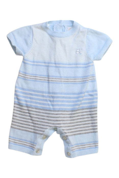 A Blue Short Sleeve Rompers from Emile et Rose in size Newborn for boy. (Front View)