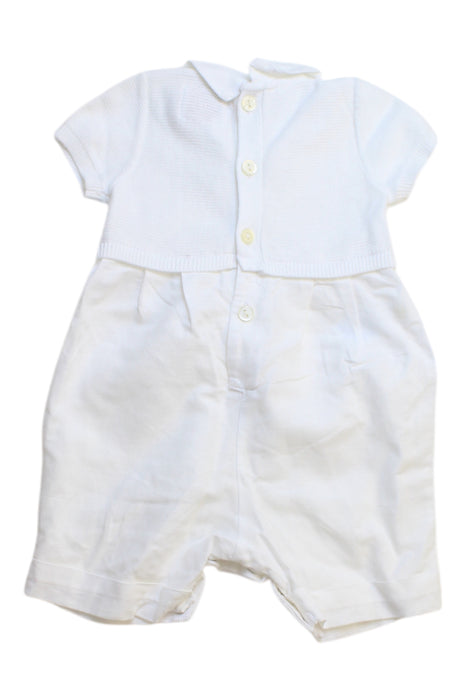 A White Short Sleeve Rompers from Emile et Rose in size 0-3M for neutral. (Back View)