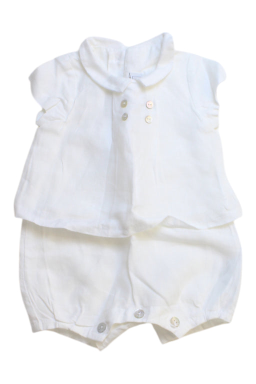 A White Overall Sets from Tartine et Chocolat in size 0-3M for neutral. (Front View)