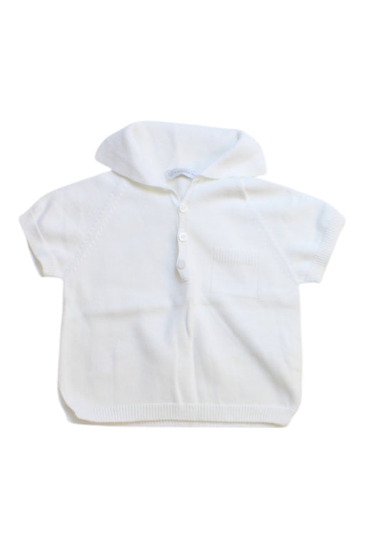 A White Short Sleeve Shirts from Wedoble in size 6-12M for boy. (Front View)