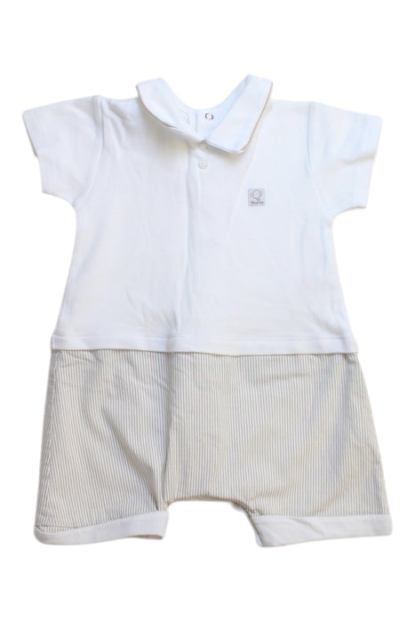 A White Short Sleeve Rompers from Absorba in size 6-12M for girl. (Front View)