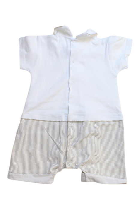 A White Short Sleeve Rompers from Absorba in size 6-12M for girl. (Back View)