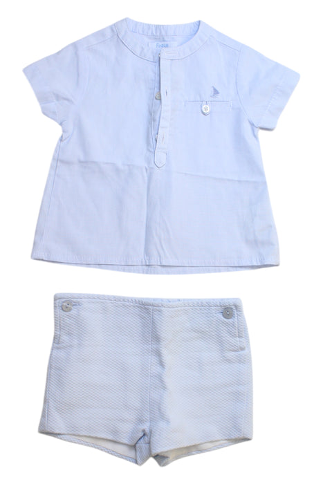 A Blue Shorts Sets from Foque in size 3-6M for boy. (Front View)