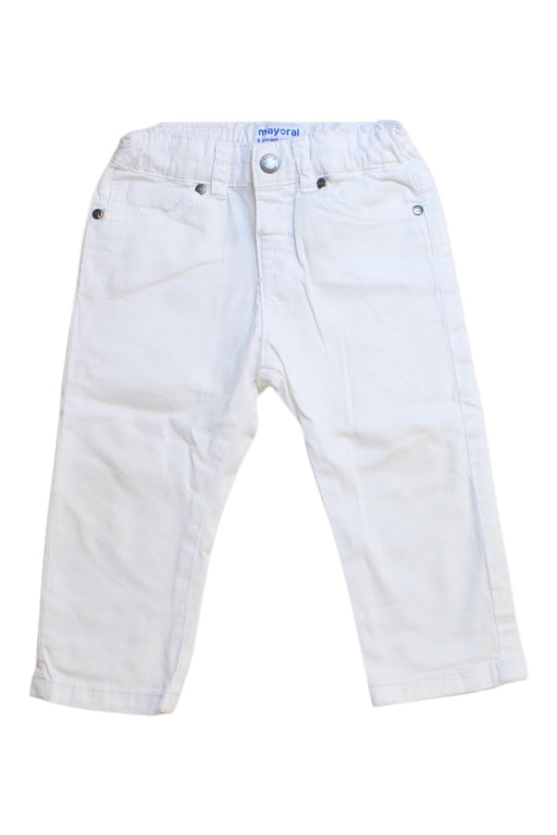 A White Jeans from Mayoral in size 6-12M for boy. (Front View)