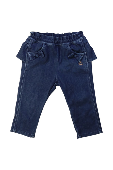 A Navy Jeans from Miki House in size 12-18M for girl. (Front View)