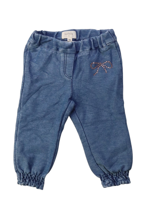 A Blue Casual Pants from Nanos in size 6-12M for girl. (Front View)