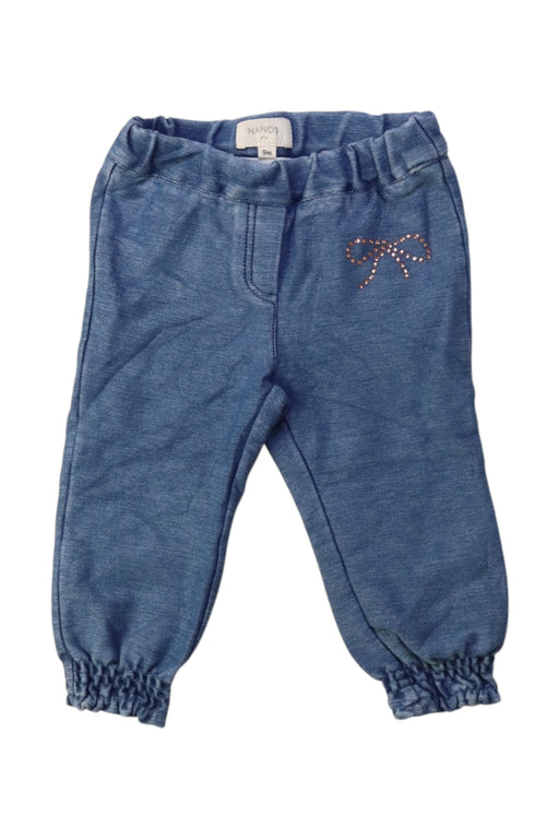A Blue Casual Pants from Nanos in size 6-12M for girl. (Front View)