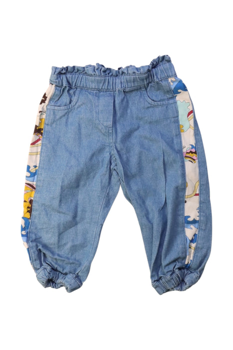 A Blue Casual Pants from Emilio Pucci in size 6-12M for girl. (Front View)