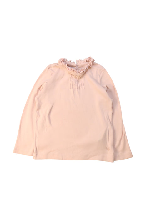 A Pink Long Sleeve Tops from Petit Bateau in size 3T for girl. (Front View)