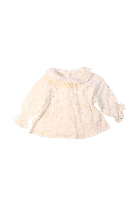 A White Long Sleeve Tops from Nanos in size 0-3M for girl. (Front View)