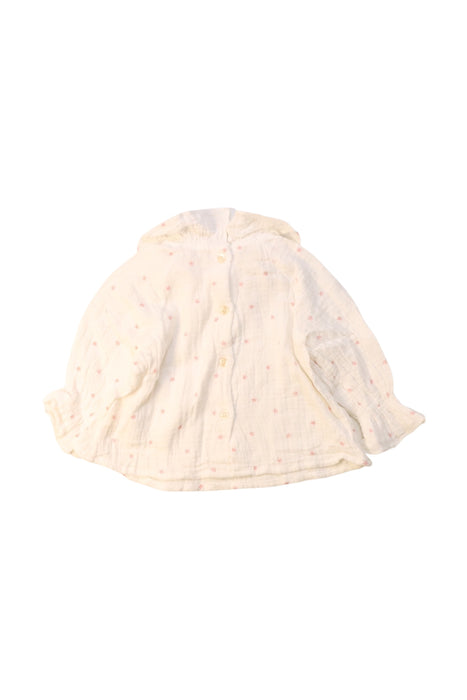 A White Long Sleeve Tops from Nanos in size 0-3M for girl. (Back View)