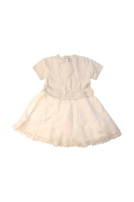 A White Dress Sets from Dior in size 6-12M for girl. (Front View)