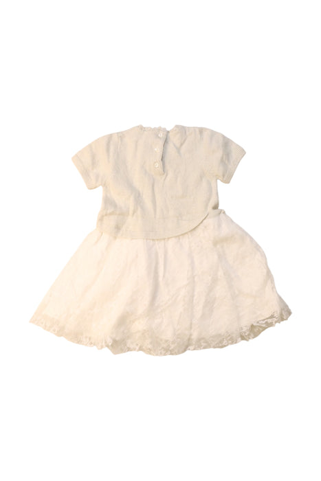 A White Dress Sets from Dior in size 6-12M for girl. (Back View)