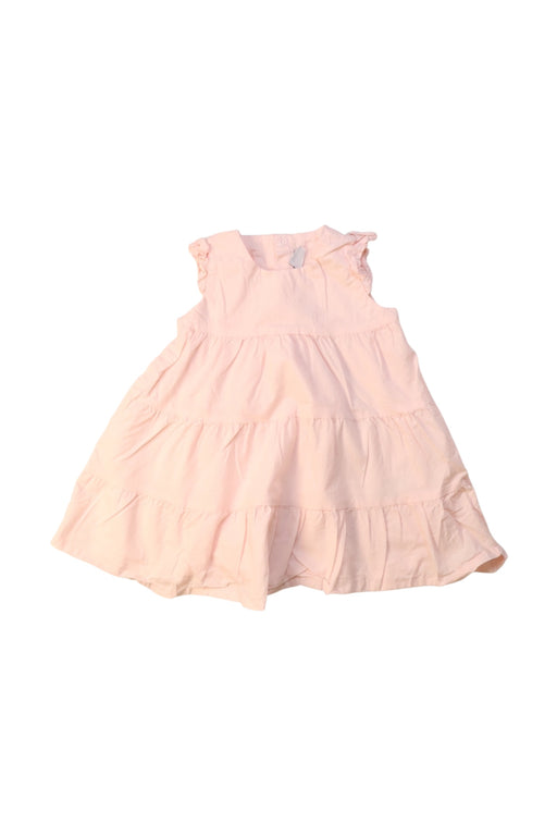 A Pink Sleeveless Dresses from Petit Bateau in size 12-18M for girl. (Front View)