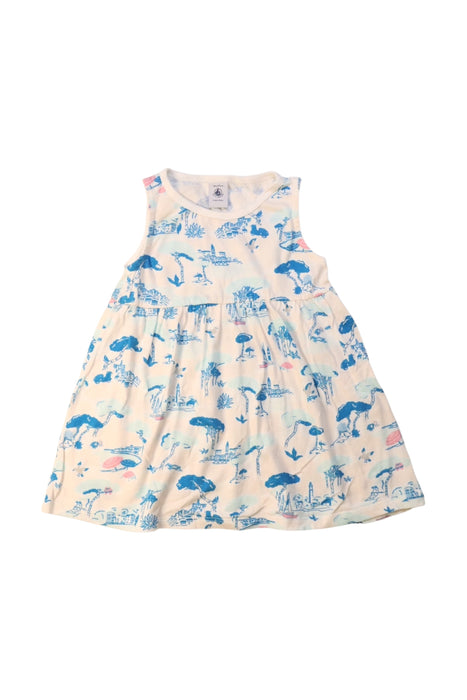 A Blue Sleeveless Dresses from Petit Bateau in size 12-18M for girl. (Front View)