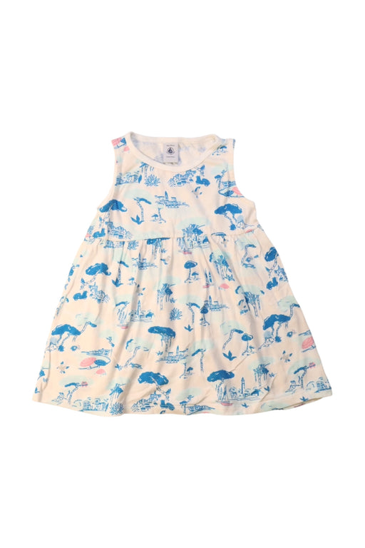 A Blue Sleeveless Dresses from Petit Bateau in size 12-18M for girl. (Front View)