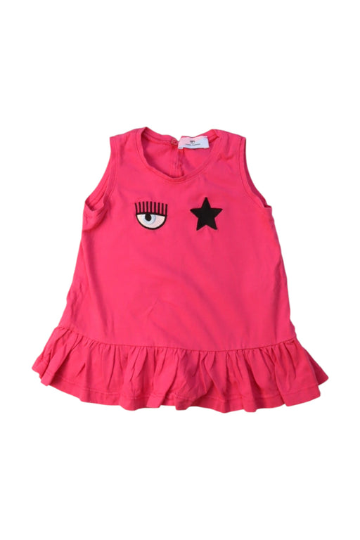 A Pink Sleeveless Dresses from Chiara Ferragni in size 6-12M for girl. (Front View)