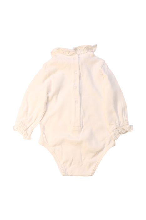 A Ivory Long Sleeve Bodysuits from Nanos in size 0-3M for girl. (Back View)