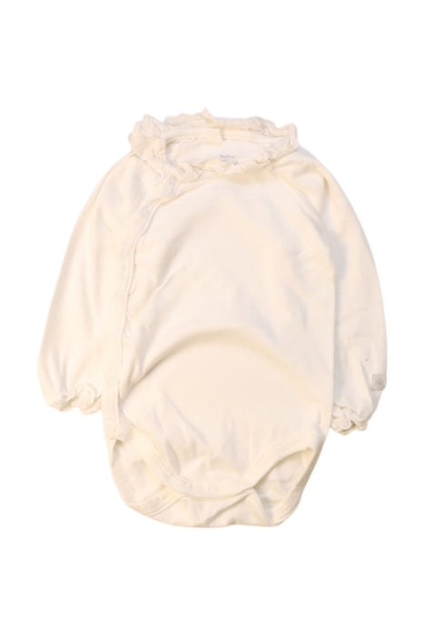 A Ivory Long Sleeve Bodysuits from Petit Bateau in size 3-6M for girl. (Front View)