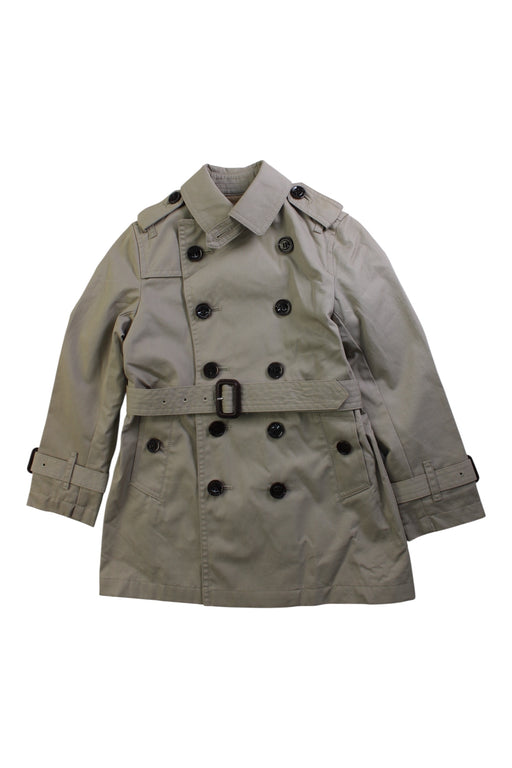 A Beige Coats from Burberry in size 4T for girl. (Front View)