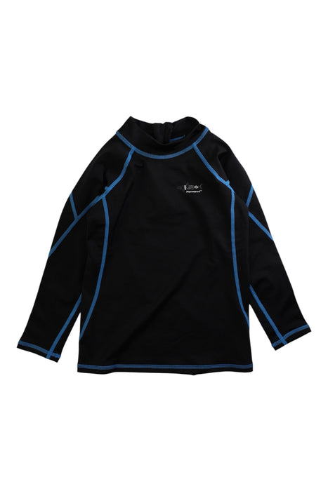 A Black Rash Guards from Aquasport in size 4T for boy. (Front View)