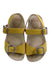 A Yellow Sandals from Clarks in size 5T for girl. (Back View)