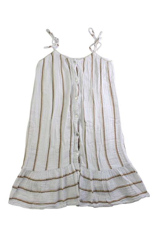 A Ivory Sleeveless Dresses from Excuse My French in size 6T for girl. (Front View)
