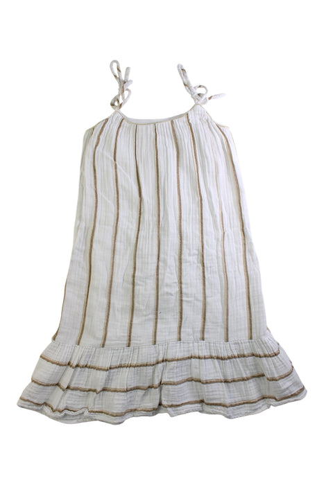 A Ivory Sleeveless Dresses from Excuse My French in size 6T for girl. (Back View)