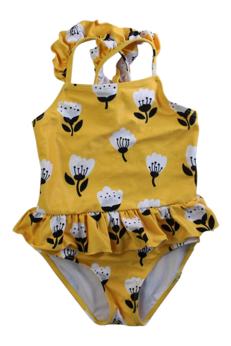 A Yellow Swimsuits from Cotton Pigs in size 3T for girl. (Front View)