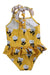 A Yellow Swimsuits from Cotton Pigs in size 3T for girl. (Back View)