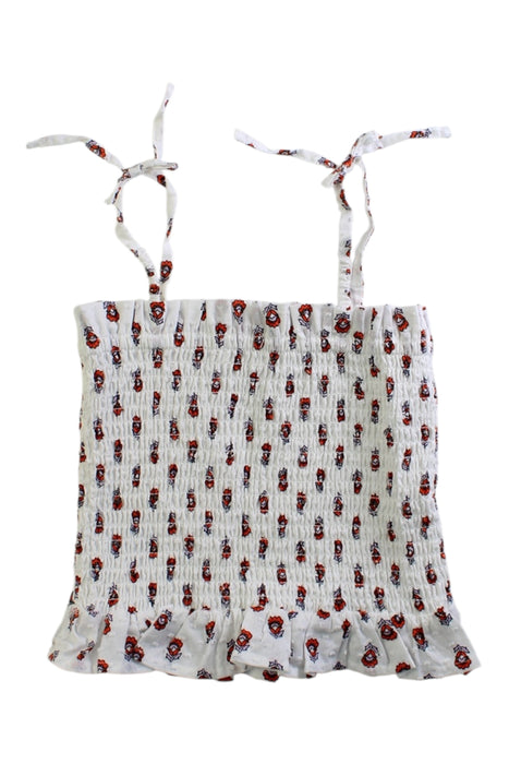 A Red Sleeveless Tops from Seed in size 6T for girl. (Back View)